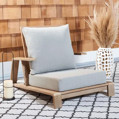 Safavieh Lanai Wood Patio Chair In Neutral