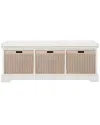 Safavieh Landers 3-drawer Cushion Bench In White
