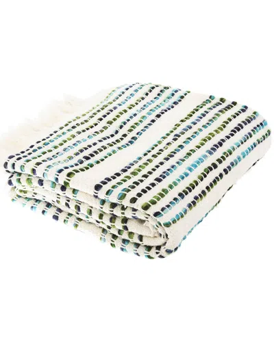 Safavieh Landra Fringe Throw Blue Blue In White