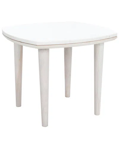 Safavieh Lara Marble Side Table In White