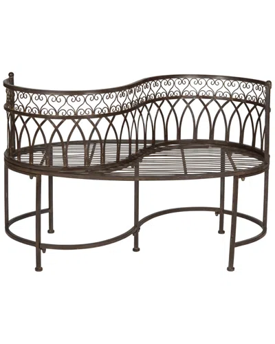 Safavieh Lara Outdoor Kissing Bench In Brown
