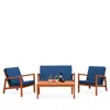 Safavieh Larence 4-piece Outdoor Living Set In Navy