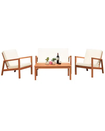 Safavieh Larence Outdoor 4pc Living Set In Beige