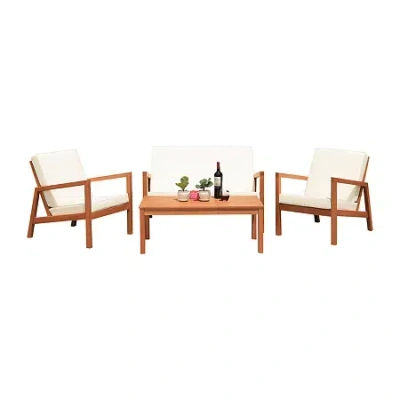 Safavieh Larence Patio Collection 4-pc. Conversation Set In Brown