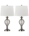 Safavieh Set Of 2 Lattice Urn Platinum-tone Table Lamps