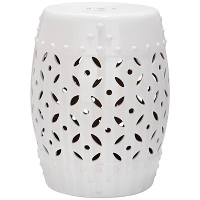 Safavieh Lattice Coin White Ceramic Garden Stool