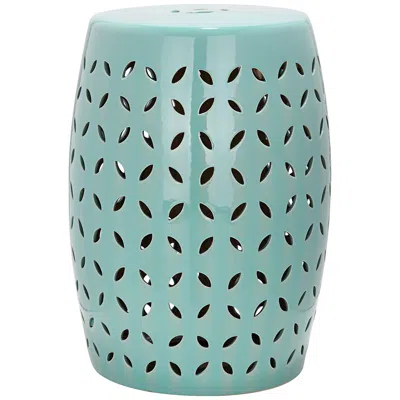 Safavieh Lattice Petal Robins Egg Blue Ceramic Garden Stool