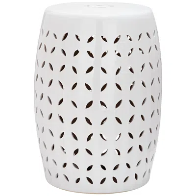 Safavieh Lattice Petal White Ceramic Garden Stool