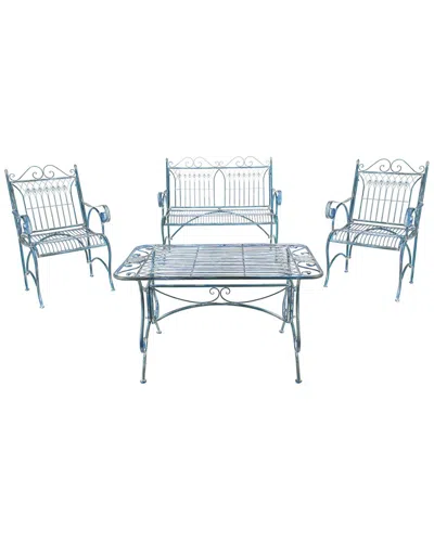 Safavieh Leah Outdoor 4pc Set In Blue