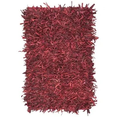 Safavieh Leather Shag Collection Akilah Solid Area Rug In Red