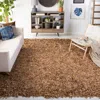 Safavieh Leather Shag Hand Made Area Rug, Light Gold Shag / Flokati Style Non-shedding In Brown