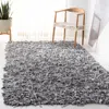 Safavieh Leather Shag Hand Made Area Rug, White Shag / Flokati Style Non-shedding In Gray