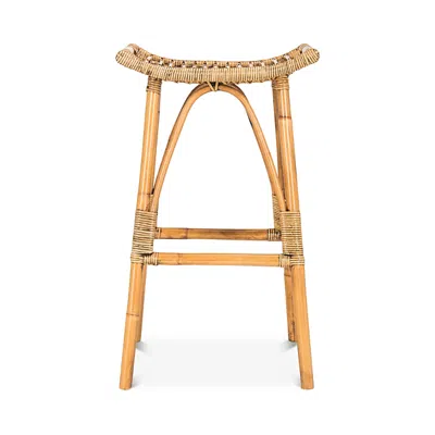 Safavieh Leda Rattan Barstool In Honey Brown