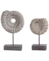 Safavieh Lena Set Of 2 Ammonite Shells Table Decor In Black