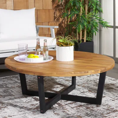 Safavieh Leo Round Coffee Table 4 Legs In Brown