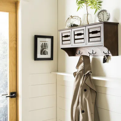 Safavieh Leon Hanging 3 Drawer Wall Rack In Brown