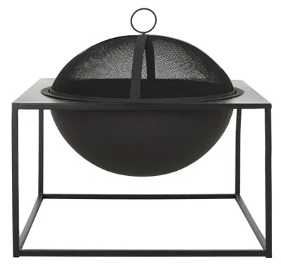 Safavieh Leros Square Fire Pit In Black