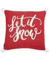 Safavieh Let It Snow Holiday Pillow In Red
