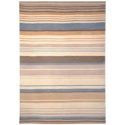 Safavieh Lexington Hand Tufted Wool Pile Striped Rug In Beige