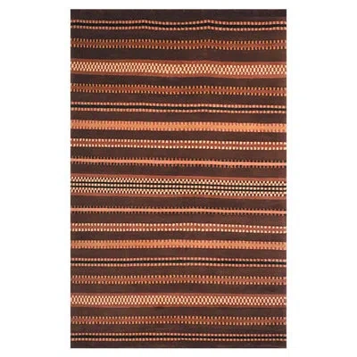Safavieh Lexington Hand Tufted Wool Pile Striped Rug In Brown