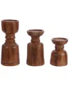 Safavieh Lia Set Of 3 Candle Holders In Brown