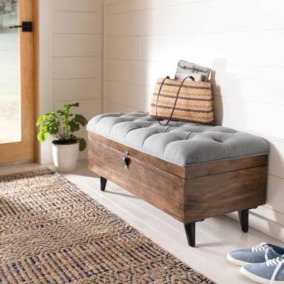 Safavieh Liam Tufted Cocktail Ottoman In Neutral