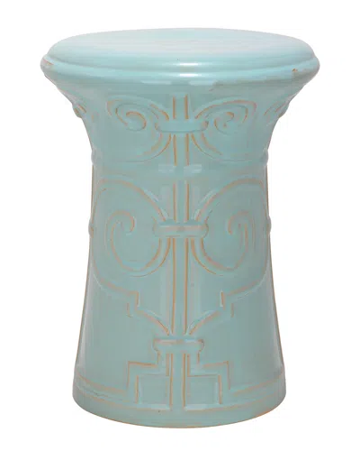 Safavieh Light Aqua Imperial Scroll Garden Stool