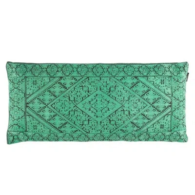 Safavieh Lila Embroidered Ikat Lumbar Pillow In Green