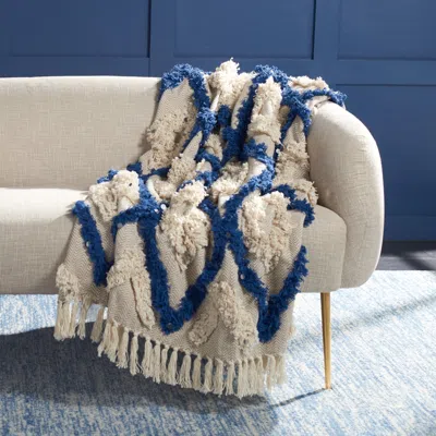 Safavieh Lila Grace Fringe Throw In Blue