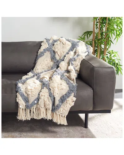 Safavieh Lila Grace Fringe Throw In Gray