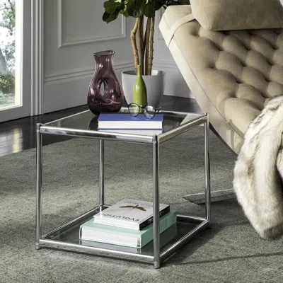 Safavieh Lilias Glass End Table In Metallic