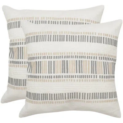 Safavieh Linea Linen Throw Pillow In Cream Granite