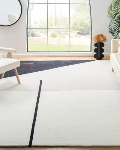 Safavieh Lineal Hand-tufted Rug, 5' X 8' In Ivory, Black