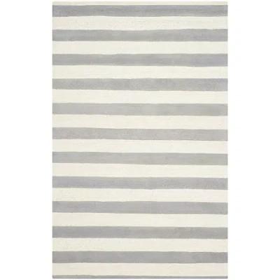 Safavieh Linette Stripe Hand Tufted Wool Rug In Gray