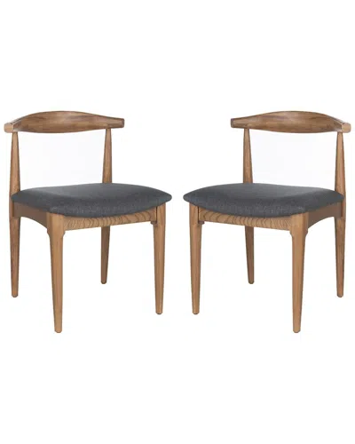 Safavieh Lionel Set Of 2 Retro Dining Chairs In Brown