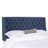 Safavieh London Upholstered Tufted Nailhead Trim Headboard In Blue