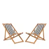 Safavieh Loren Foldable Sling Chairs, Set Of 2 In Natural/black/white