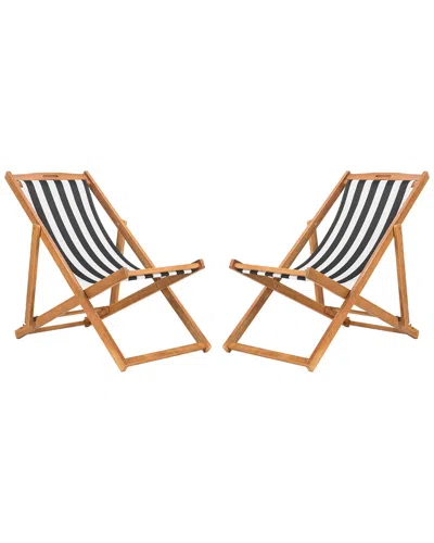 Safavieh Loren Outdoor Set Of 2 Foldable Sling Chairs