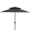 Safavieh Lorenia 9ft Double Top Umbrella In Black