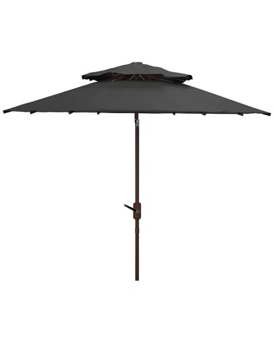 Safavieh Lorenia 9ft Double Top Umbrella In Black
