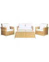 Safavieh Lorma Outdoor 4pc Living Set In Natural