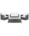 Safavieh Lorma Outdoor Grey 4pc Living Set In Grey