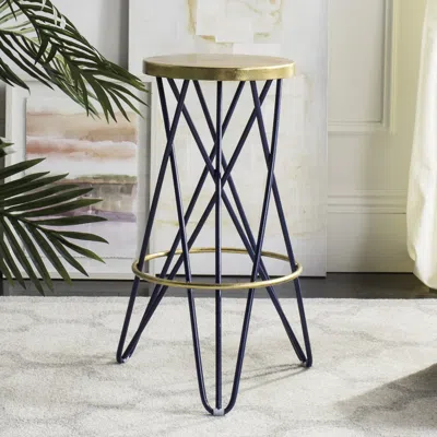 Safavieh Lorna Gold Leaf Barstool In Green