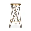 Safavieh Lorna Gold Leaf Barstool In Beige/gold