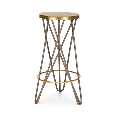 Safavieh Lorna Gold Leaf Barstool In Beige/gold
