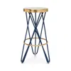 Safavieh Lorna Gold Leaf Barstool In Navy/gold