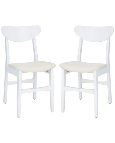 Safavieh Lucca Retro Dining Chair, Set Of 2 In White