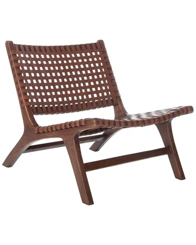 Safavieh Luna Leather Woven Accent Chair