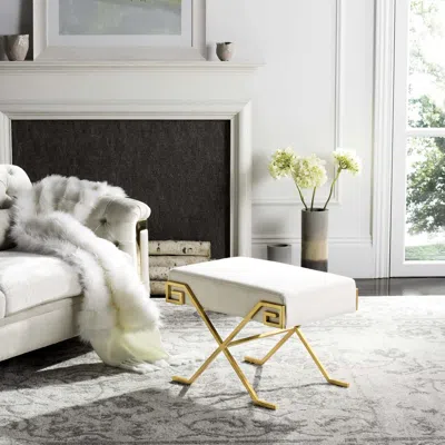Safavieh Luna Greek Key Bench In White
