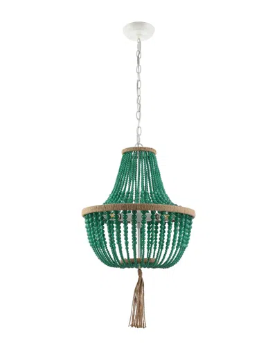 Safavieh Lush Kristi 3-light 16.5in Beaded Pendant In Emerald